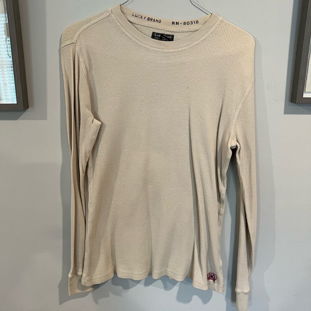 Lucky Brand Long Sleeve Thermal Medium 100% cotton Tan